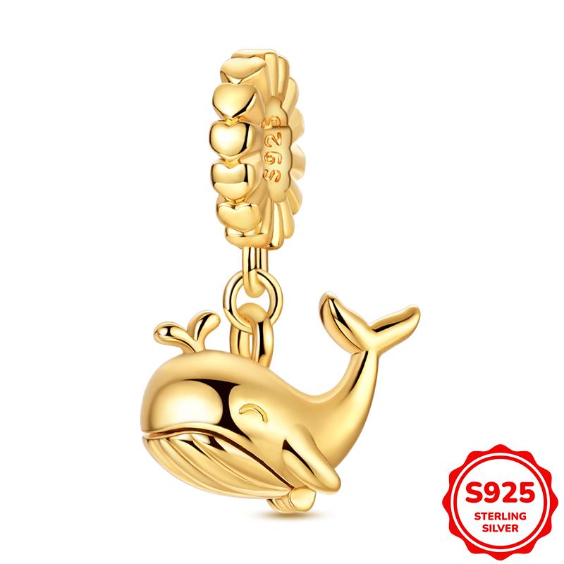 Nuevo En Elementos 18K Chapado en Oro Colgante Charm Cuentas Se Adapta a Pulsera de 3 mm Collar Para Mujer Joyería Fabricación DIY Regalos