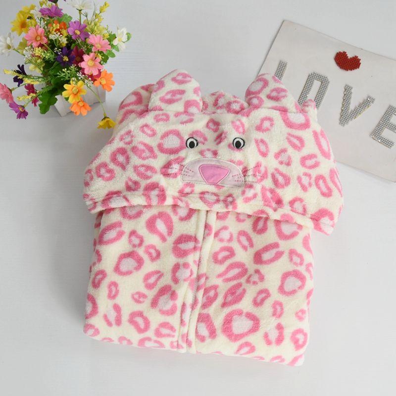 

Европейский и американский размер плюс очень длинный женский мультяшный коралловый вельвет с животным принтом Beige Pink Dot S