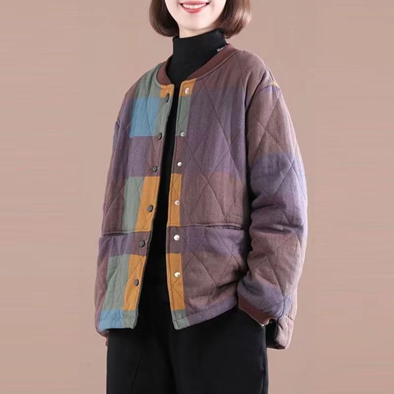 

Thickened Quilted Korean Floral Plus Size Winter Cotton Jacket 4XL (180-200 jin)