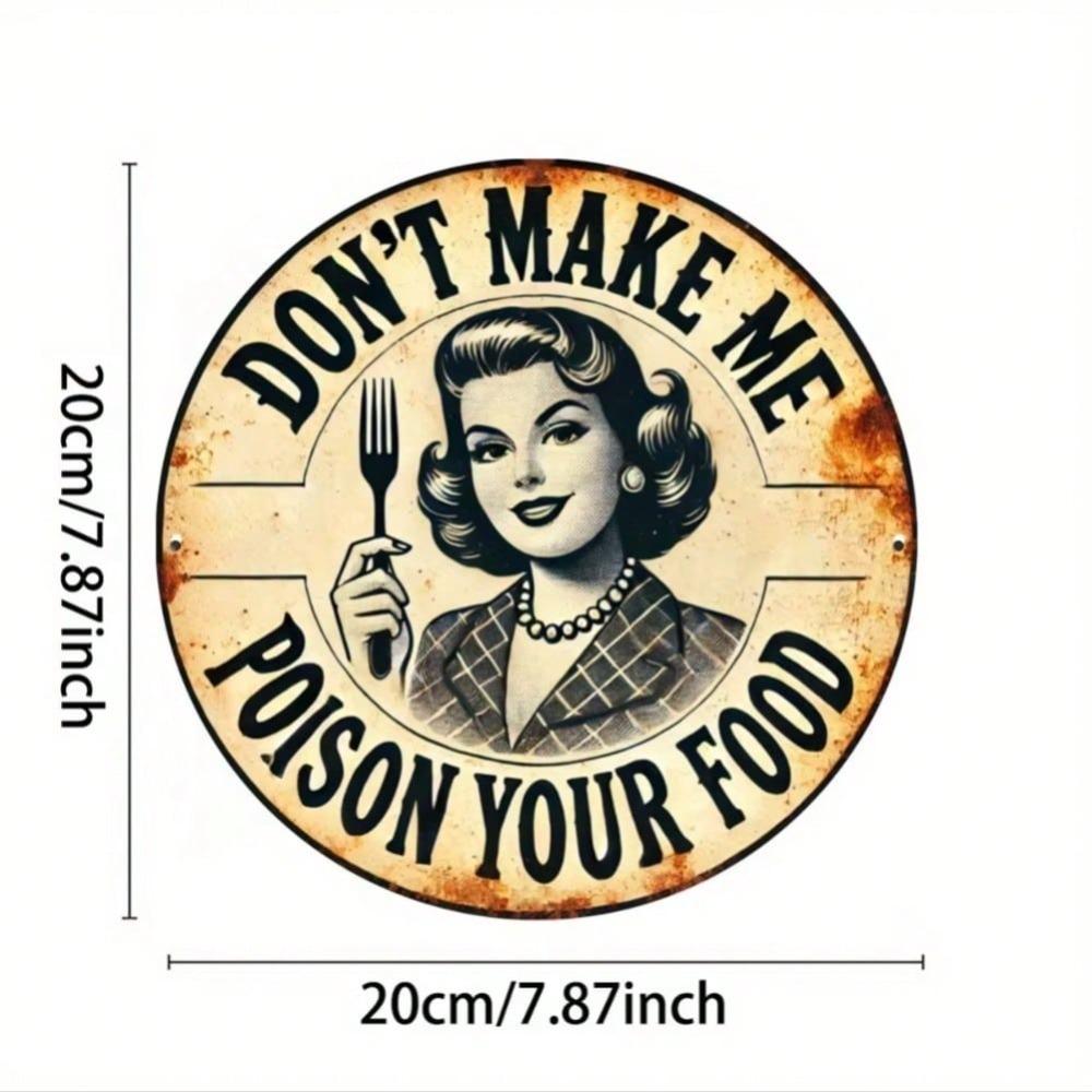 Vintage Humor Metal Sign Kitchen Wall Art Decor 7.8x7.8 Inch Halloween Home Office 20x20
