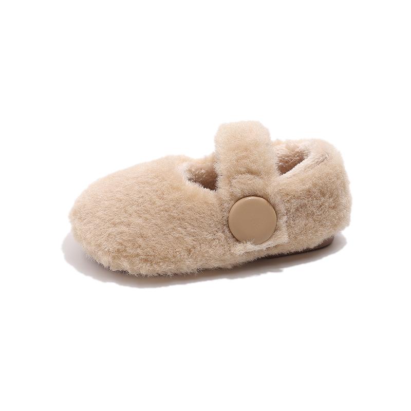 Children Casual Shoes Round-toe Fashion Boys Girls Simple Platform Cotton Shoes Kids Winter Warm Simple Flats Shoes Size 21-30