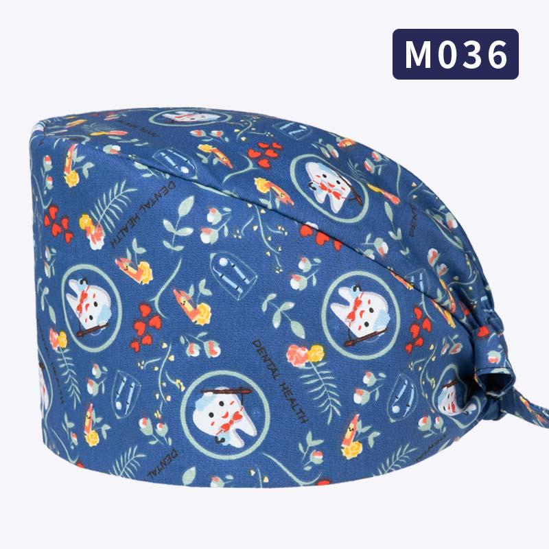 Unisex All-Cotton Printed Surgical Cap for Medical and Food Services