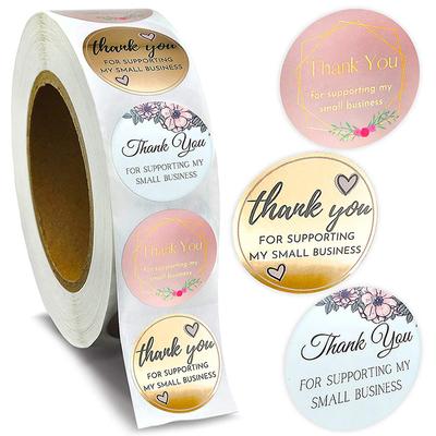 500Pcs/Roll Danke Aufkleber Abdichtung Etiketten Klebstoff Runde Papier Backen Stick