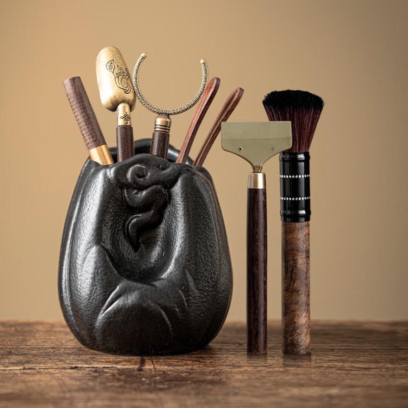 Handun Black Pottery Tea Ceremony Six Gentlemen Set