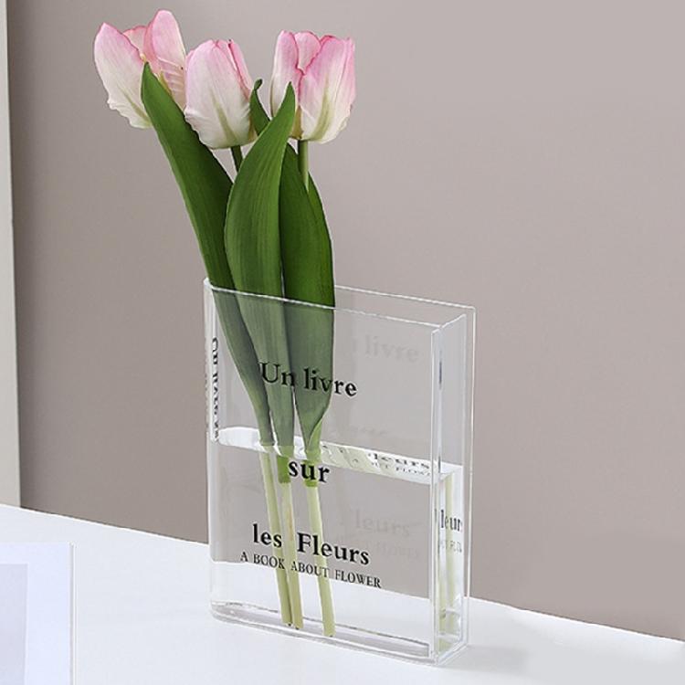 Acrylic Book Design Flower Jar Powerful Substance Prevents Accidents in Family Condition Safe for Child Pet Friendly