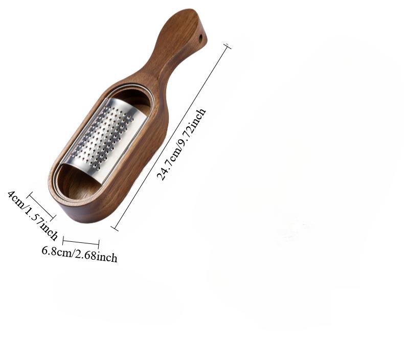 Stainless steel cheese grater tool carrot slicer Acacia wood storage cheese grater box  kitchen gadgets and accessories