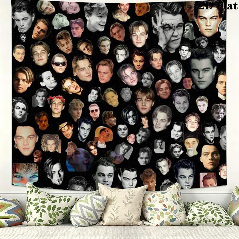 Leonardo DiCaprio Wall Tapestry Aesthetic Wall Hanging Printed Fabric Blanket Decorative Tapestries for Bedroom Living Room Home Decor