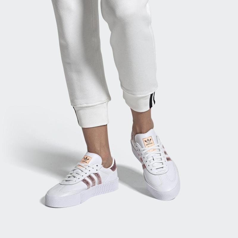 Adidas Sambarose White Pink Women's Sneakers FX3816