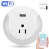 Smart Plug APP Remote Control WIFI Outlet with Timer Function USB Night Light 100‑240VUS Plug