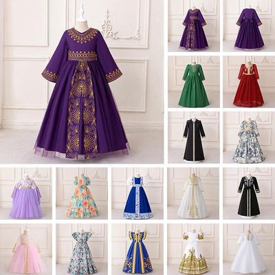 Middle East Cross-Border Pleated Evening Dress for Little Girls - Hot Stamped Princess Party Robe