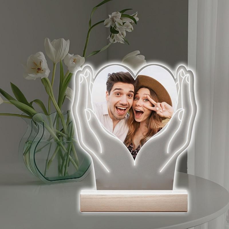 LED Picture Frame With Unique Couple Photo Bedsides Lamp For Bedroom Decoration Valentine's Day Gift