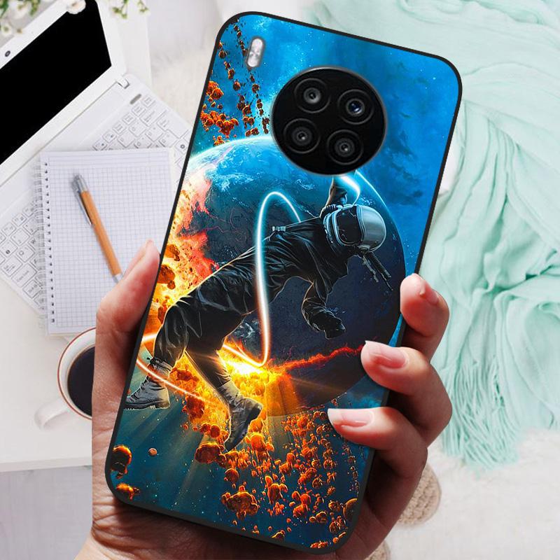 For Honor 50 Lite Case Black Cover Lion Wolf Silicone Soft Back Cases For Huawei Honor 50 Lite Pro Phone Case Protective Shell