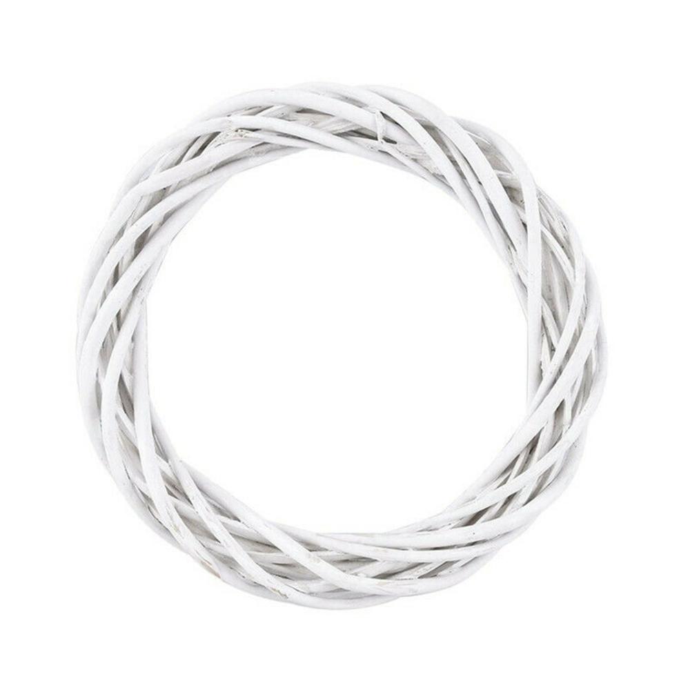 10-30CM Home Window Door Xmas Party Decorations Vine Ring White Wreath Christmas Rattan Ring Wreath Wicker Garland Hanging