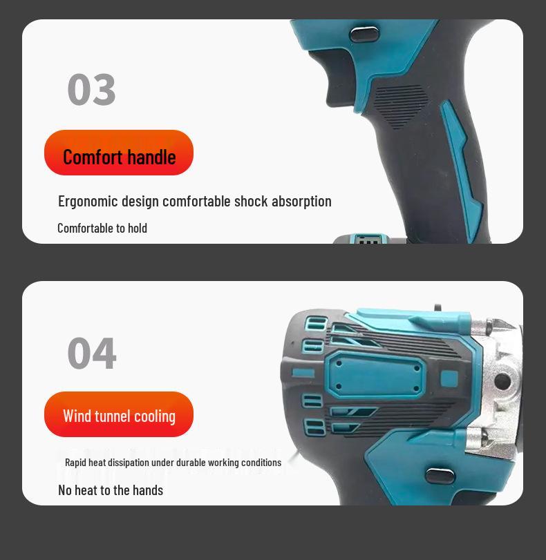 13mm Multifunctional Electric Drill with 90N Lithium Battery for Home Use