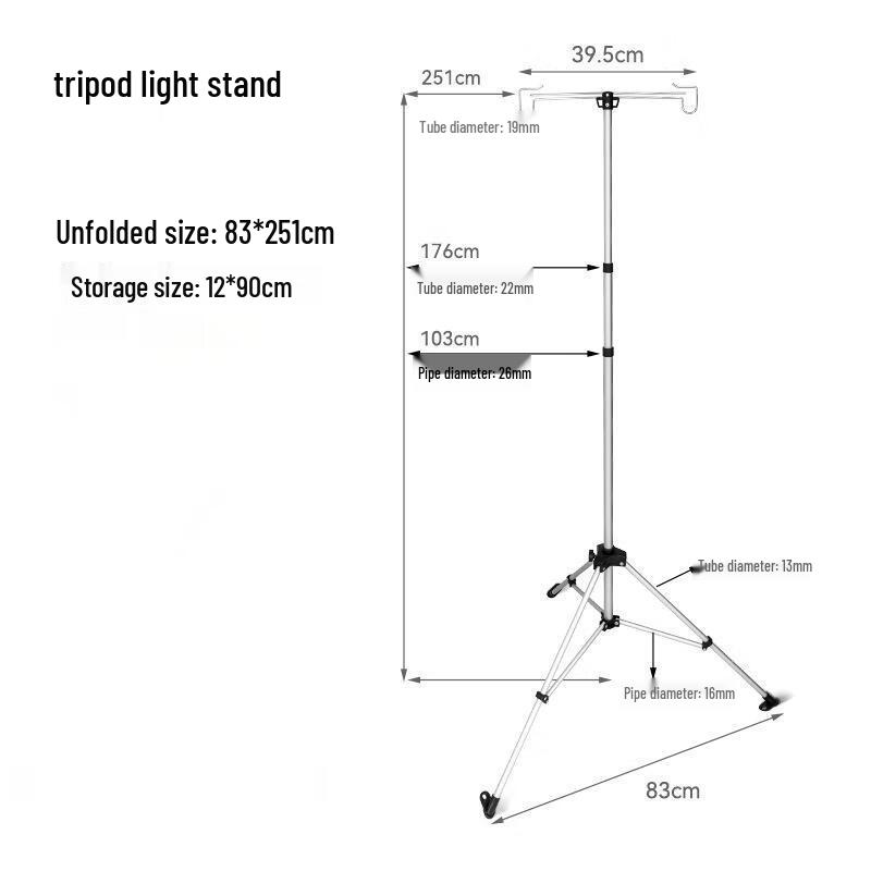 UOSU Outdoor Tripod Camping Lamp Stand