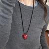 Fashionable Resin Heart Choker with Velvets Tie Adjustable Length Neckchain for Women Eye Catching Sweater Chain Jewelry