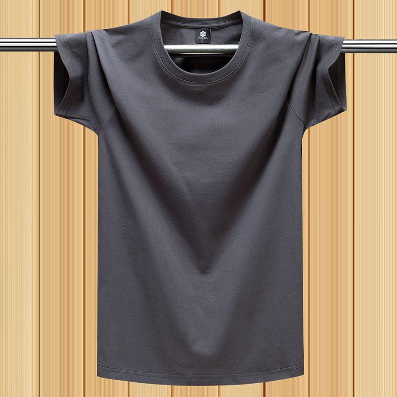 Yoghurt Zomer-T-shirt van 100% katoen voor heren � losse pasvorm, ademend effen gekleurd T-shirt voor buitensporten en fitnessoefeningen 2XL