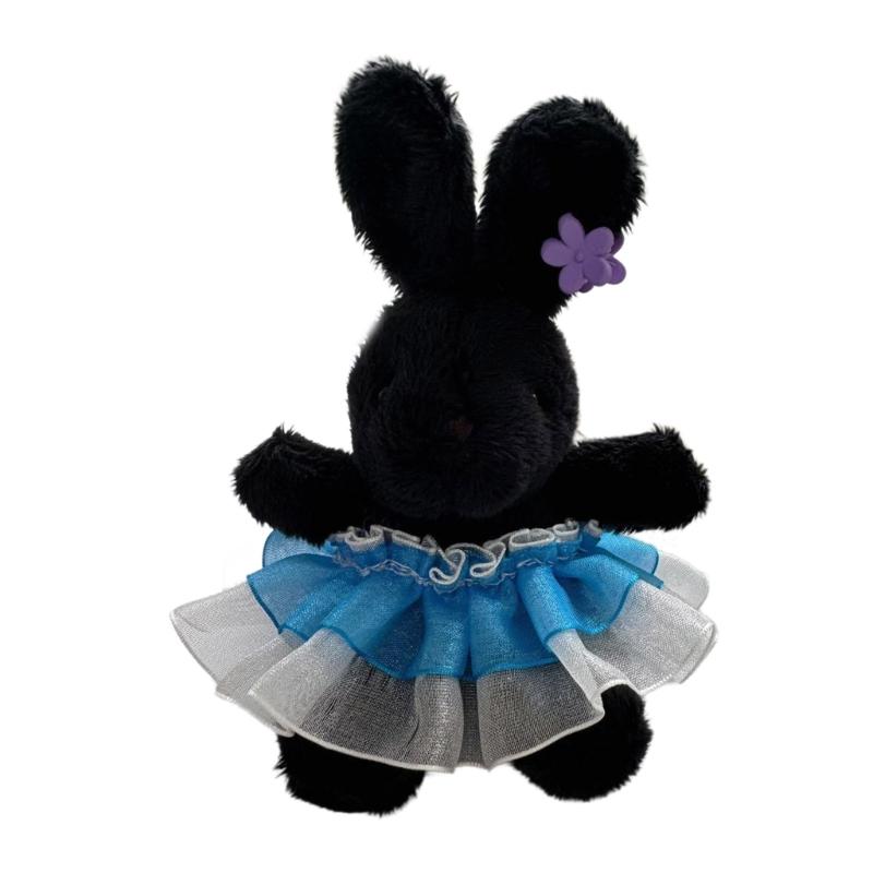 Lovely Rabbits Toy Keychain Soft Plush Pendant Key Chain Cartoon Animal Shaped Keyrings Ornament Stylish Bag Charm