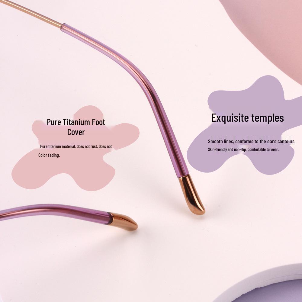 Women's Pure Titanium Small Frame Eyeglasses with Myopia Lenses - Fashionable & Simple Design for Youth