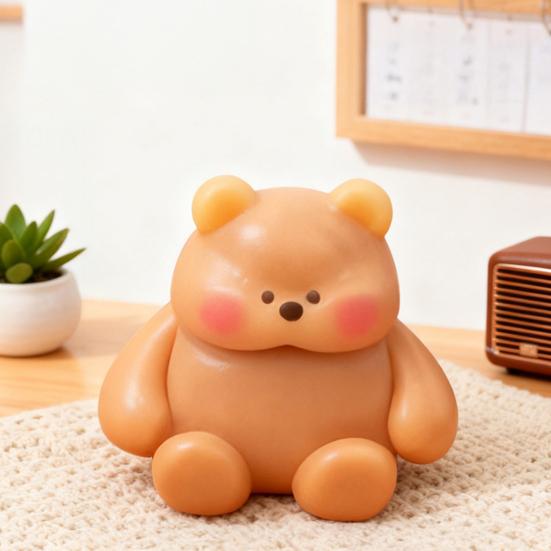 Mini Bear Squeeze Toy Stress Relief Sitting Bear Sensory Toy Slow Rising Cartoon Animal Fidget Toy Home Office Desk Toy