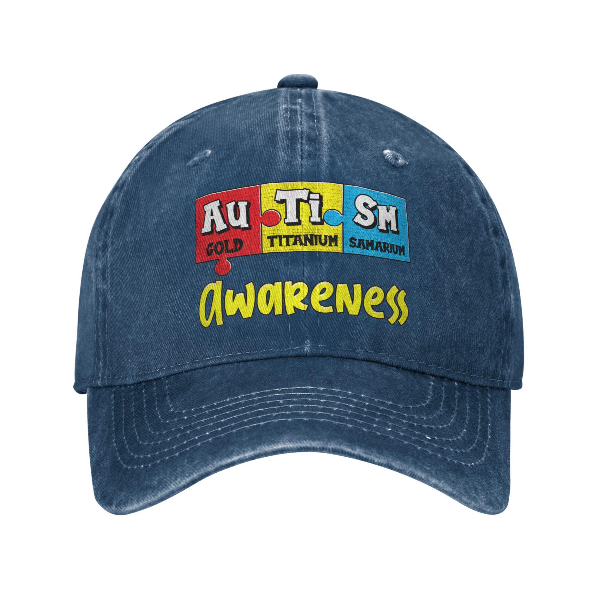 

Autism Awareness Puzzle Chemical Periodic Table Baseball Cap Sun Hiking Fishing Adjustable Washed Hats Unisex Men Baseball Caps One Size