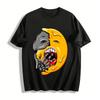 Melting Skeleton Hand Cover Laugh Graphic Tee Pure Cotton T-shirt