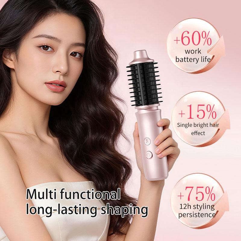 Charging Wireless Hair Curler 2 In 1 Straightening Curling Comb Portable Fluffy High Cranial Top Hair Styling Tool