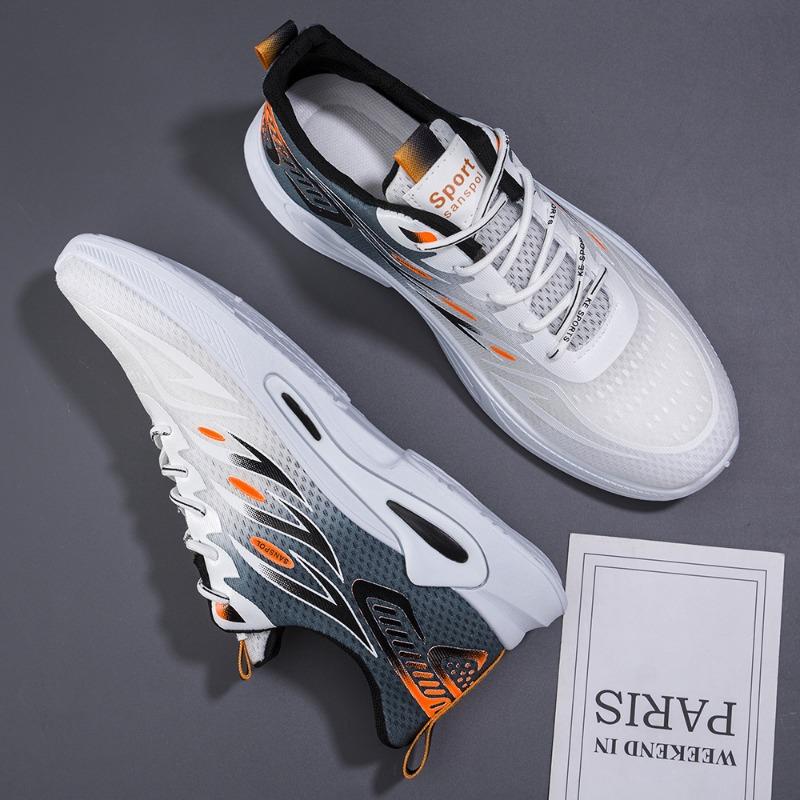 Men's shoes spring and summer fashion trend mesh breathable running shoes student platform lightweight and comfortable sports shoes