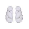 Fluffy slippers cross opening autumn and winter home non-slip flat bottom couple open toe warm fluffy