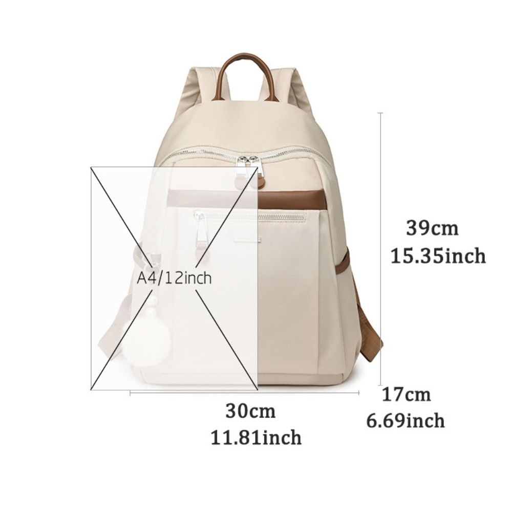 Waterproof Girl's Retro Backpack Simple College Students School Bags Nylon Shoulder Bag Girls