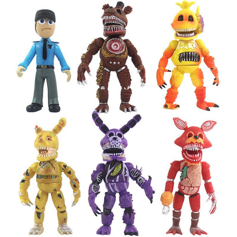 Fnaf Five 6pcs Nights At Freddys Light Up Action Figures Facechanging Toys
