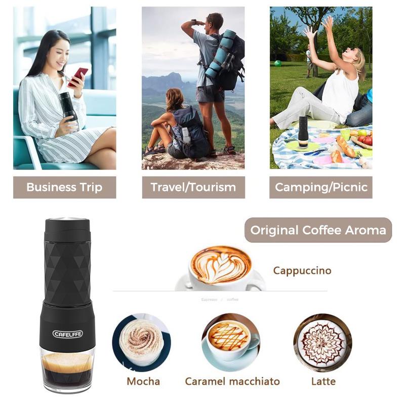 Portable Three-in-One Italian Capsule Coffee Maker: Outdoor Hand-Pressed Travel Coffee Pot