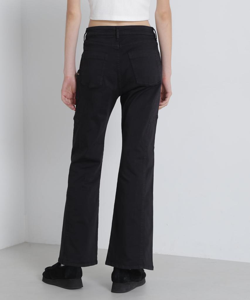 AVIREX Limited Edition SATIN FLARE STRETCH PANTS Women's S 010 Black 783-4910604