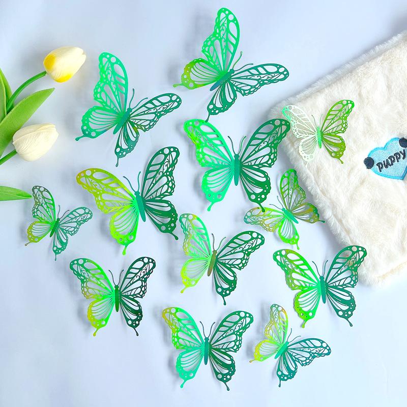 12pcs 3D Butterfly Wall Decor 3 Sizes, Butterfly Decorations for Butterfly Birthday Party Cake Room Decorations