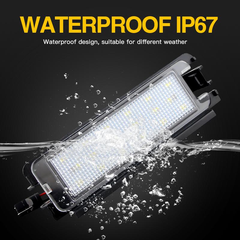 1PC Canbus White 18SMD Auto Rear Led License Plate Lights Lamp Fits For Renault Dacia Sandero II After 2012 No Error