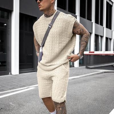 Letnie męskie zestawy sportowe, rekreacyjne, codzienne, luźne, modne, z krótkim rękawem, koszulowe, garniturowe, streetwear, męskie, krótkie, zestaw