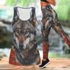 Wildtiermuster Druck Yoga Outfit für Damen Mode Workout Leggings Fitness Sport Freizeit Yoga Set Sportanzug