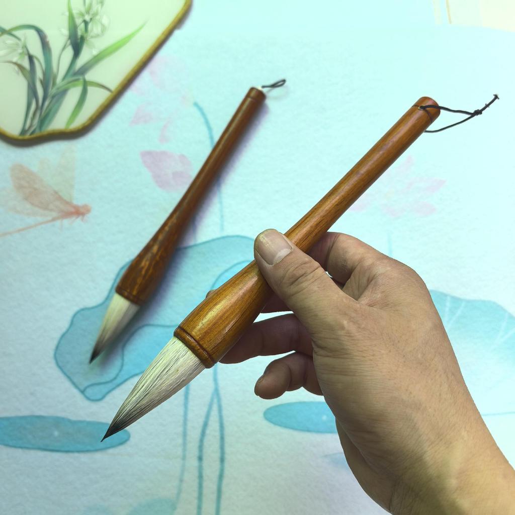 Sheep Hair Short-Tip Brush for Chinese Painting & Calligraphy - Ti Dou Wan, Enhanced Thin Tip