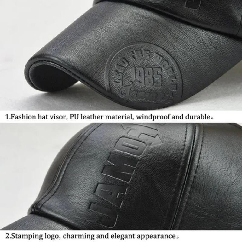 1PC Autumn Winter Men and Women's PU Leather Baseball Cap Waterproof Windproof Hat Stamping Logo Outdoor Sports Gorras Baseball Casquette