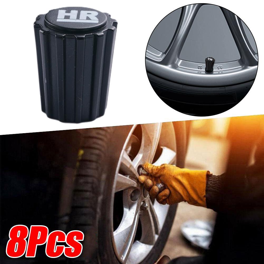 8/16PCS Tyre Tire Valve Stem Caps Dustproof Wheel Air Valve Cover With VR VL HR HL Printing ABS Plastic Valve Caps Car Accessory