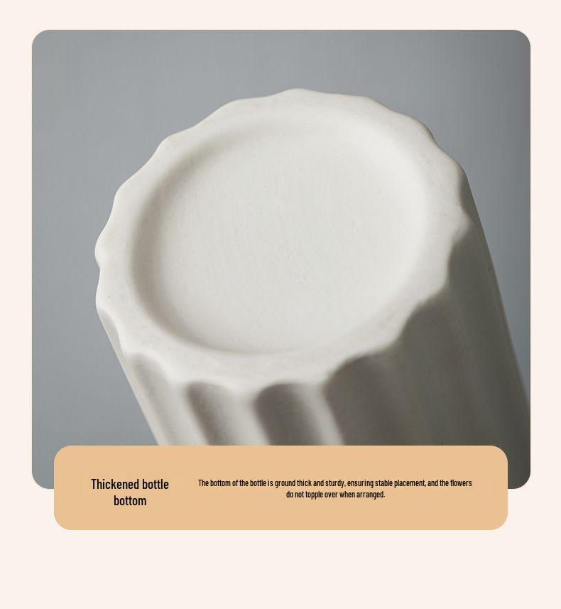Modern Nordic White Ceramic Vase - Light Luxury Ins Style for Home Decoration and Flower Arrangement