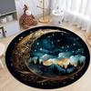 Astrology Moon Stars  Print Round Area Rugs Home Carpet Non Slip Washable Rug Kitchen Living Room Bedroom Dining Room Floor Mat