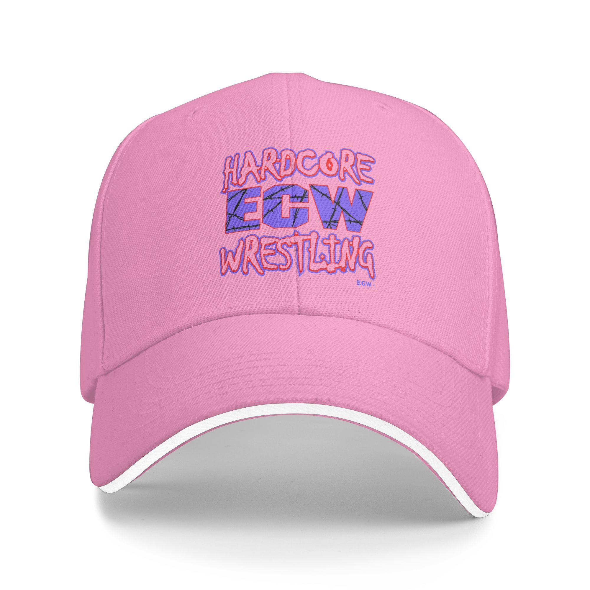 Ecw Hardcore Wrestling Lässige Baseballkappe Sommer Trucker-Hut Wandern Angeln Hip Hop Hüte Herren Damen Streetwear Baseballkappen One Size pink