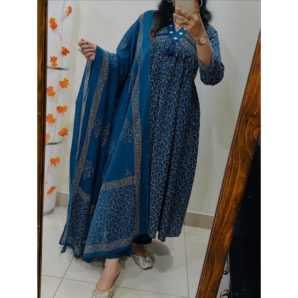 Indian Pakistani Anarkali Kurta Pant Dupatta Set Designer Ethnic Salwar Kameez