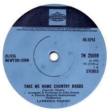 

7inch Record OLIVIA NEWTONJOHN Take Me Home Country Roads 7N25599 Pye Internation 1972 UK Pop Used