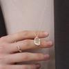 ovbeige [VEI] 925silver PETAL GEM OPEN RING_WHITE QUARTZ