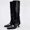 Sexy Winter New Fashion Knee-High Boots Women Pointed Toe Elegant Thin Low Heel Casual Ladies Pumps Shoes Long Botas Mujer