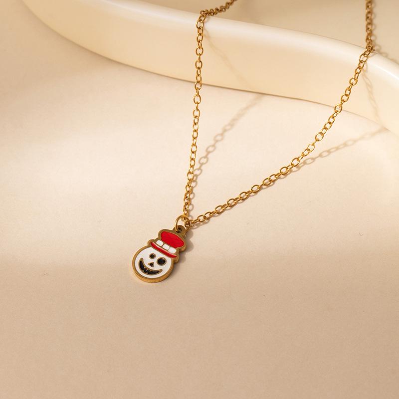 Women's Moon Bat Ghost Necklace: Stainless Steel Clavicle Chain for Halloween and Christmas