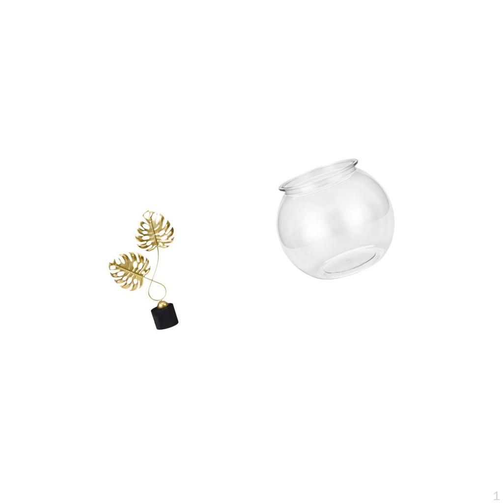 Figurine Sculpture And Transparent Small Fish Tank Ornament for Desk Cabinet Office Table Home Decor
