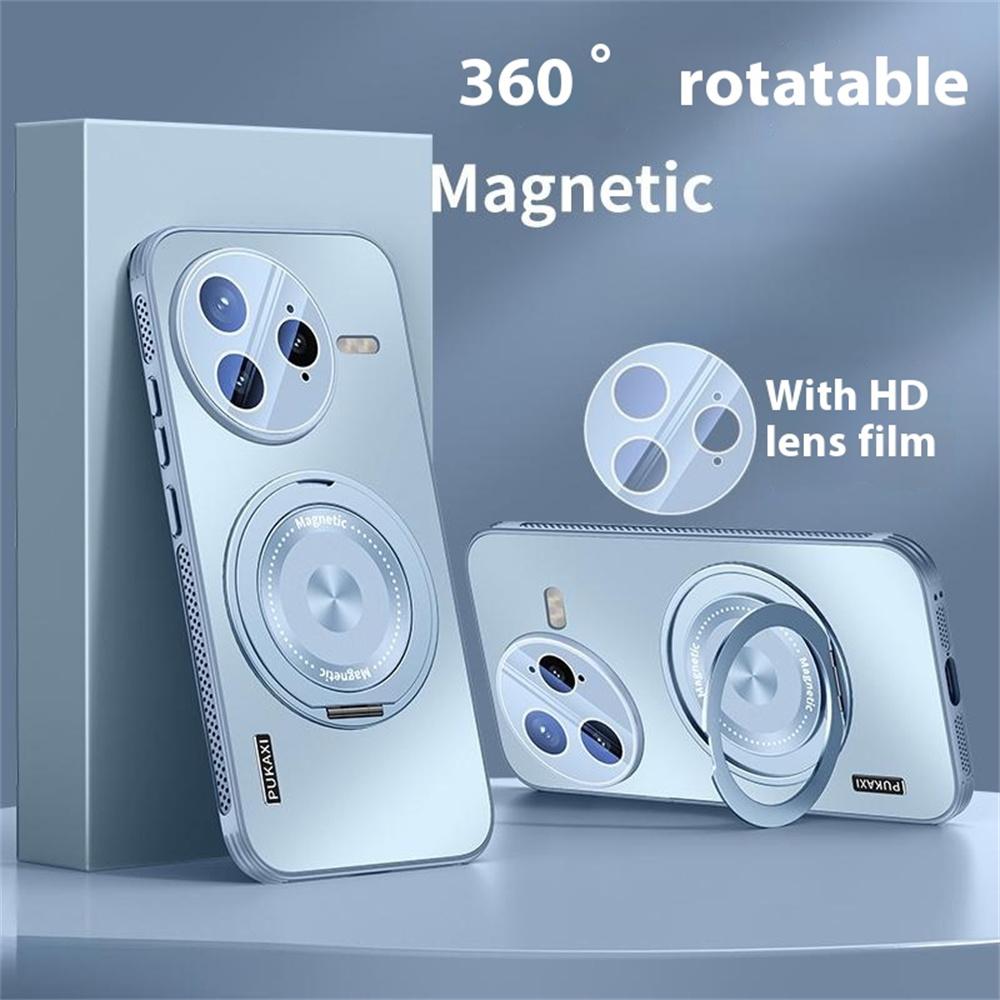 For Xiaomi Poco F7 Pro 5G/Redmi K80 5G Magnetic Case Kickstand TPU PC Heat Dissipation Phone Cover